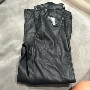 Express black leather pants